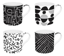 Easy Life Set quattro Mug Graffiti 300ml fine porcellana bon china Con scatola regalo