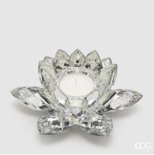 EDG  Portacandela ninfea crystal trasparente h 6 d15