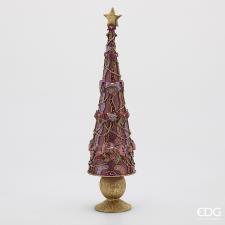 EDG Decorazione Natalizia DECOGLITTER PINO-FIOCCHI H.47 CM