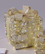 EDG Decorazione Natalizia PACCO REGALO LUMINOSO INTRECCIO 30 MICROLED 1PZ