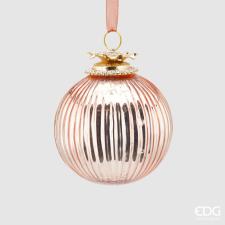 EDG Decorazione Natalizia Pallina Gioiello con righe D 10 rosa gold
