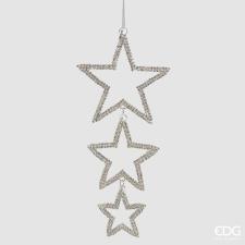 EDG Decoro Natale STELLA DIAMANTI 3 PZ H 21 CM