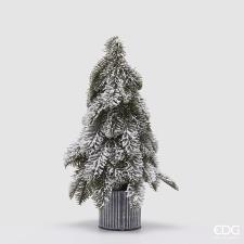 EDG DECORO PINO NOBILIS INNEVATO CON VASO H. 50 CM
