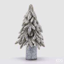 EDG DECORO PINO NOBILIS INNEVATO CON VASO H. 61 CM