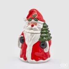 EDG Enzo De Gasperi Contenitore Babbo Natale Con Albero Pino H27 D17