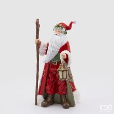 EDG Enzo De Gasperi Decorazione Natalizia Babbo Natale Con Bastone e Led H35