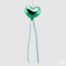 EDG Enzo De Gasperi Decorazione Natalizia Palloncino Cuore verde vetro D12