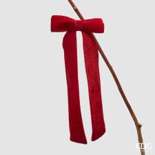 EDG Enzo De Gasperi FIOCCO VELLUTO CLIP ROSSO BURGUNDY  H 30 CM L.13
