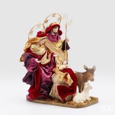 EDG Enzo De Gasperi Nativita’ Tessuto Barocco bordeaux con animali H.38 CM