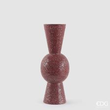 EDG Enzo De Gasperi Vaso Crackle Geometrie H 55 Cm D 20 Cm Metallo Rosa Scuro