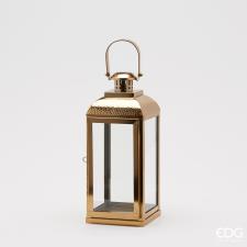 EDG Lanterna Inox Quadrata Martellata Gold H47 cm