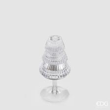 EDG PORTACANDELA DESIGN PINO CALICE H.16 CM TRASPARENTE