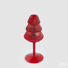 EDG PORTACANDELA DESIGN PINO CALICE H.19 CM ROSSO