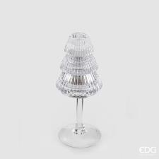 EDG PORTACANDELA DESIGN PINO CALICE H.19 CM TRASPARENTE