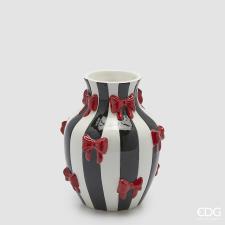 EDG VASO a forma di anfora con piccoli fiocchi rossi Fiocchi H. 19 CM