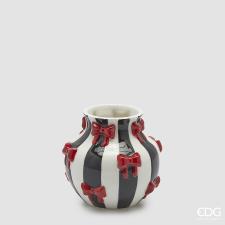 EDG VASO a forma di anfora con piccoli fiocchi rossi Fiocchi H.13 CM