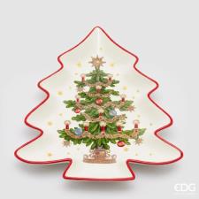 EDG Vassoio Christmas-Tree Pino in Porcellana 25x30x3h