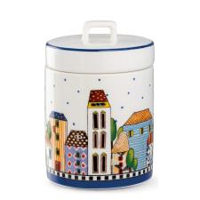 EGAN Barattolo-Biscottiera Paese Mio Rosso Cm14x19