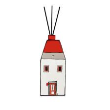 EGAN Contenitore Profumatore con tappo Le Casette Rosso 11x 27 cm grande