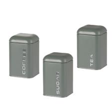EVVIVA Set 3 barattoli  da cucina 11,5 x 11,5 H 17,5 cm petrolio