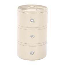 EVVIVA Vintage • Barattoli a 3 scomparti impilabile – metallo beige