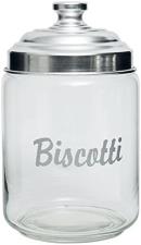 Excelsa Barattolo Biscotti, in Vetro, Trasparente-Alluminio
