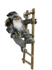 Gesco Decorazione Natalizia Babbo Natale Stanley Sulla Scala 65Cm