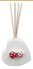 Giemme Diffusore di fragranza Cuore Con Coccinelle con profumo orchidea Nera 15 ml 11x10