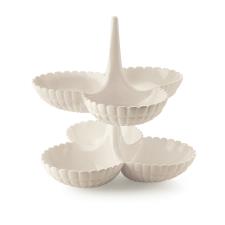 Guzzini Antipastiere Tiffany Bianco Latte Set 2 Pezzi