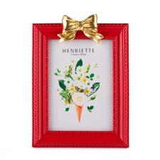 HENRIETTE CORNICE PORTAFOTO BOW ROSSO-ORO 13X18 CM