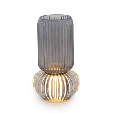 HENRIETTE VASO GRIGIO FUMO C-LUCE LED