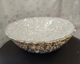 IVV COPPA LIRICA in vetro decoro argento specchiato cm 20