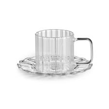 IVV Luce tazzina caff&eacute; con piattino in vetro borosilicato trasparente 1PZ