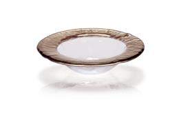 IVV piatto fondo vetro Babilonia con bordo tabacco