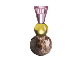 IVV PORTACANDELA CANDELIERE MAR-BALL GIALLO E VIOLA BASE MARMO