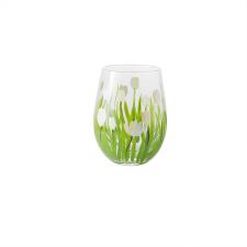 LIVELLARA  Set 2 Bicchieri Tumbler in vetro con decori fatti a mano linea Tulipano