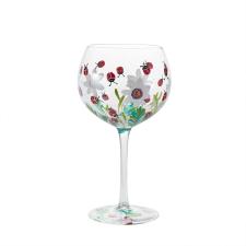 LIVELLARA Set 2 Calici in vetro con decori fatti a mano linea Coccinelle