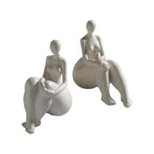 MASCAGNI ARREDO CASA SET 2 FIGURE DONNA RESINA