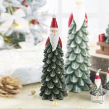 MASCAGNI Candela a forma di albero di natale con santa claus h.19,5 cm