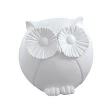 MASCAGNI Figura Gufo in resina Bianco cm 19,5