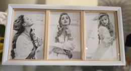 MASCAGNI PORTAFOTO MULTIPLO TRE FOTO BIANCO-LEGNO
