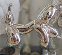 MIA DESIGN DECORO CAGNOLINO PALLONCINO ARGENTO PUPPY