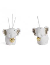 PABEN BOMBONIERA DIFFUSORE PROFUMO AMBIENTE ELEFANTE CON CUORE ORO E LUCE LED CM 8,4