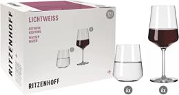RITZENOFF Set di bicchieri per vino rosso e acqua, 6PZ+ 6PZ