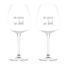 SIMPLE DAY BICCHIERI Set 2 calici vino Mi serve un drink 77cl
