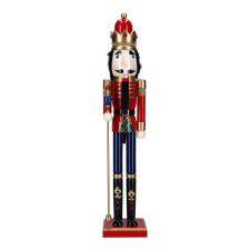 Timstor Soldatino Schiaccianoci In Legno BLUE-RED 91,5CM