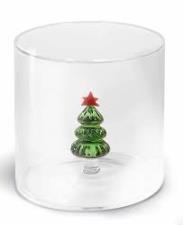 WD LIFESTYLE Bicchiere in vetro borosilicato 250 ml Decoro albero natale