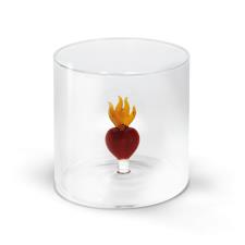 WD LIFESTYLE Bicchiere in vetro borosilicato 250 ml Decoro cuore sacro