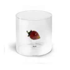 WD LIFESTYLE Bicchiere in vetro borosilicato 250 ml Decoro FRAGOLA
