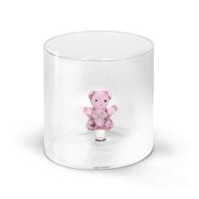 WD LIFESTYLE Bicchiere in vetro borosilicato 250 ml Decoro Orso rosa
